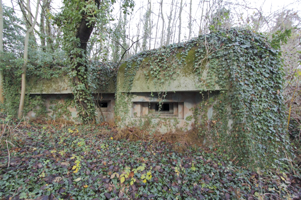 Ligne Maginot - OBSERVATOIRE Est des CERISIERS ( Blockhaus pour arme infanterie ) - Vue d'ensemble de la chambre de tir coté sud, avec sa façade en échelons refusés et son orillon de protection  - A. Schoen