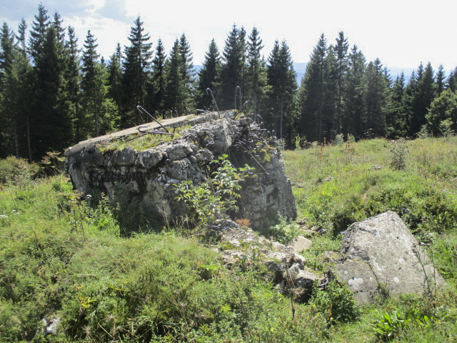 Ligne Maginot - GRAND TAUREAU - (Blockhaus pour arme infanterie) - Blockhaus, desservi par 2 tranchées, situé à 1323 mètres d'altitude. - Randonneur62