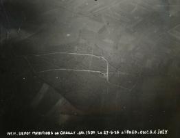 Ligne Maginot - VERGERS DE CHAILLY - DéPôT ARRIèRE - (Dépôt de Munitions) - Photo aérienne de l'emprise du dépôt 
Mai 1938