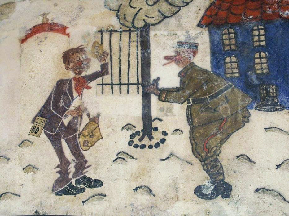 Ligne Maginot - SCHOENENBOURG - (Ouvrage d'artillerie) - Cuisine
Peintures murales et graffitis dans les locaux de l'ouvrage - GRAMI