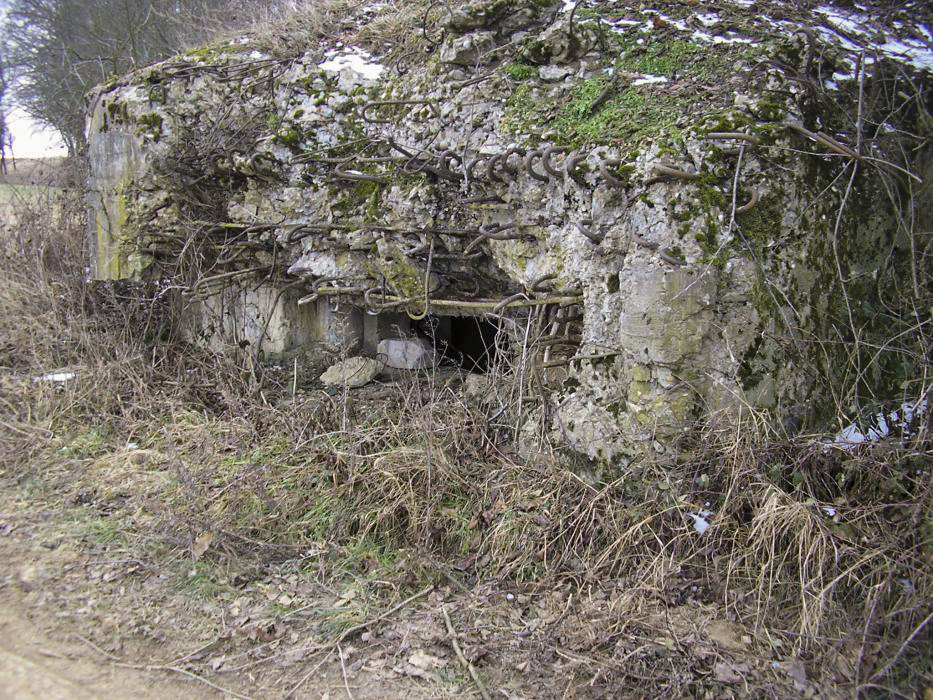 Ligne Maginot - BOIS DE HOFFEN 1 - (Blockhaus pour canon) - La Façade endommagée par les combats du 20-21 juin 1940 - ALMO