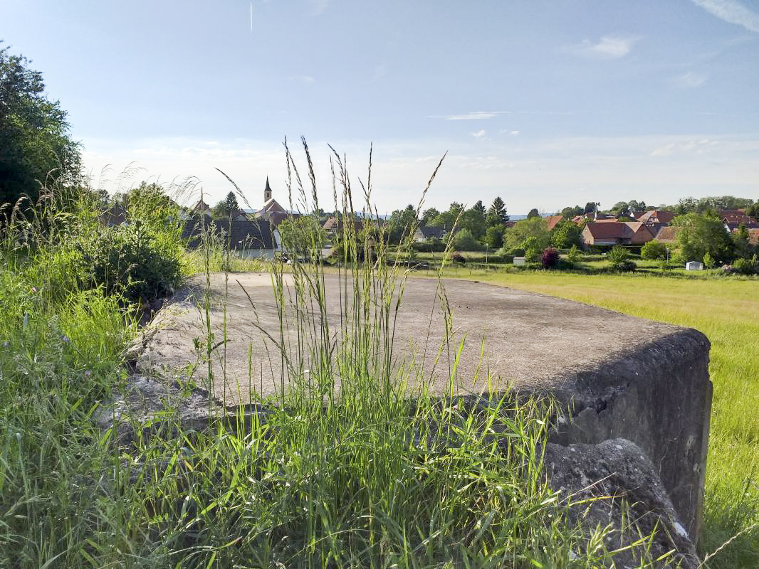 Ligne Maginot - TRIMBACH EST - (Blockhaus pour arme infanterie) - Dalle du bloc et vue sur Trimbach - gregfuchs
