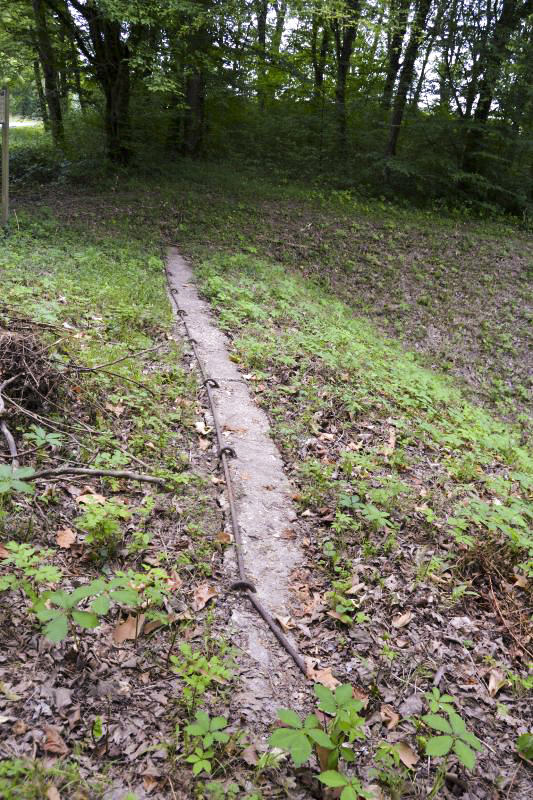 Ligne Maginot - BOIS DE CATTENOM - X14 - (Abri) - Barre d'ancrage au sol des filets de camouflage. - Jules Mathieu
