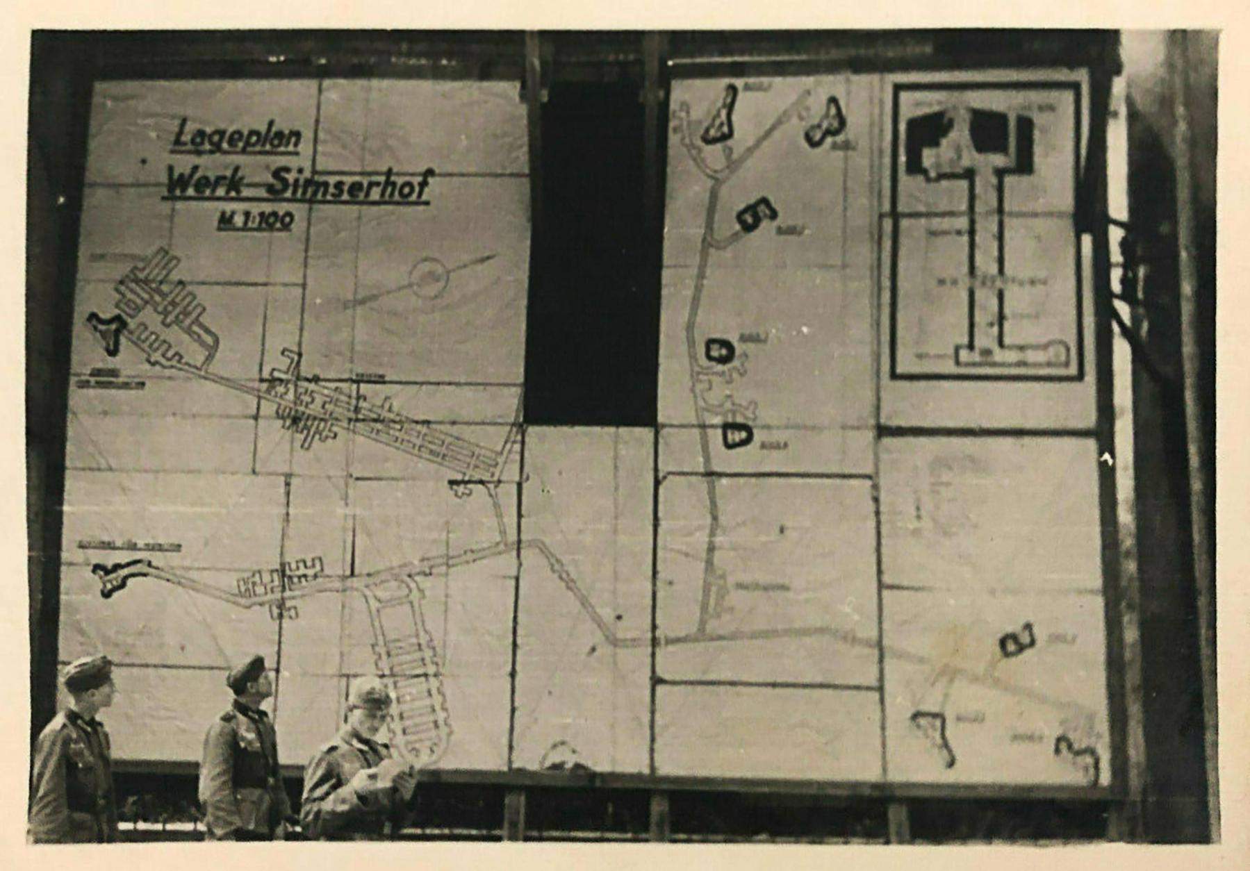 Ligne Maginot - SIMSERHOF - (Ouvrage d'artillerie) - Le plan de l'ouvrage installé par les allemands à l'extérieur - Inconnu