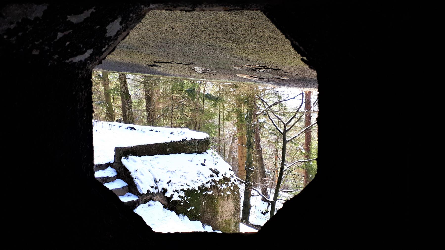 Ligne Maginot - HOCHWALD C3 - (Casemate d'infanterie - double) - Vue depuis le créneau FM de façade de la chambre de tir haute - Gregory Fuchs