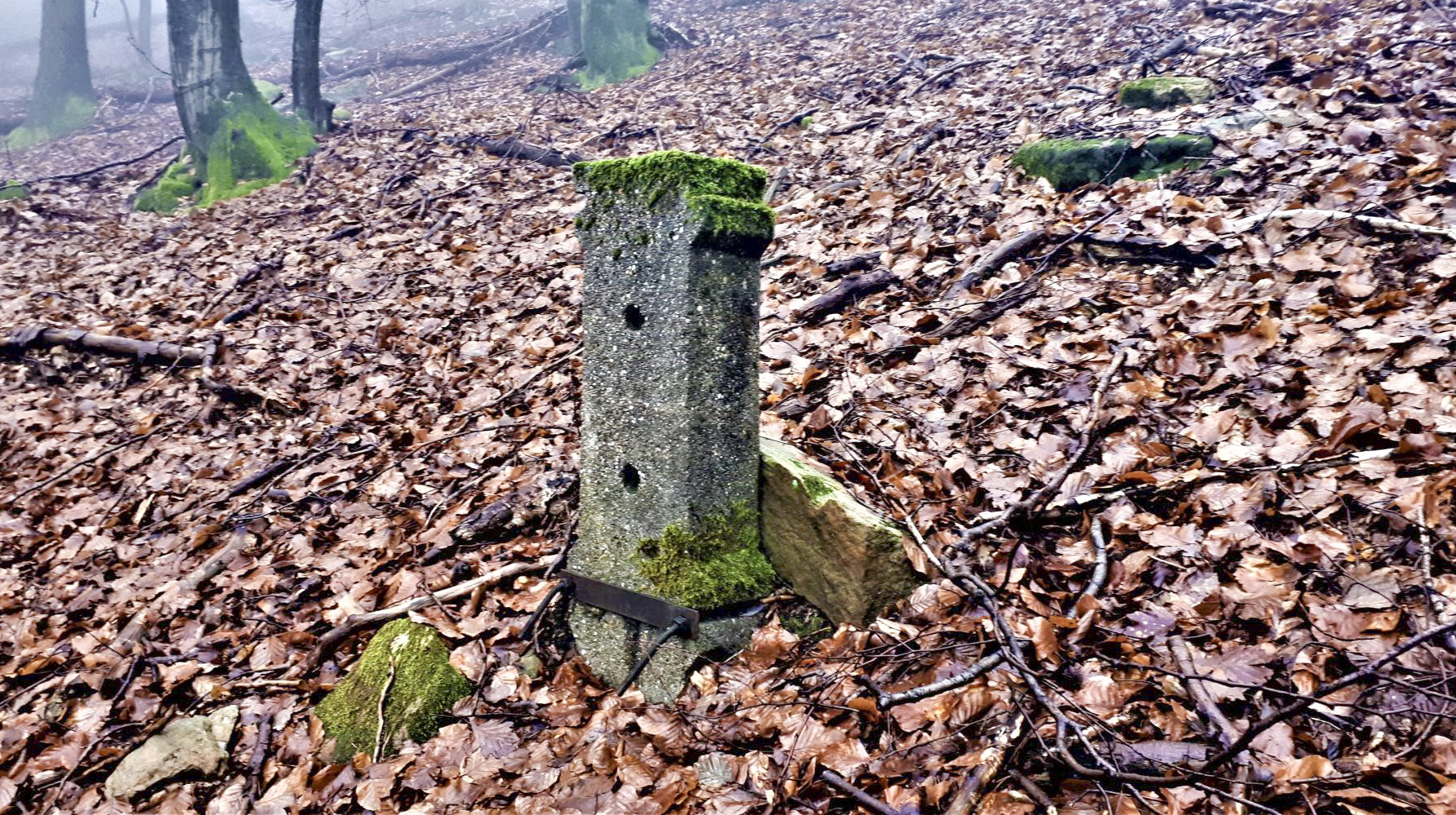 Ligne Maginot - HOCHWALD C6 - (Casemate d'infanterie) - Le support d'un poteau pour l'alimentation électrique extérieure de la casemate - Gregory Fuchs