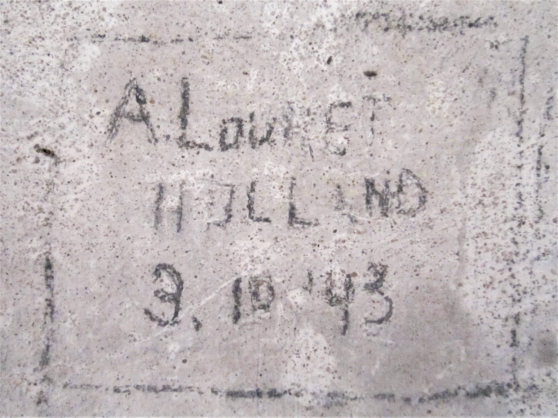 Ligne Maginot - PFAFFENBRONN 2 - (Blockhaus pour arme infanterie) - Graffiti d'un visiteur hollandais daté de 1943 - Gregory Fuchs