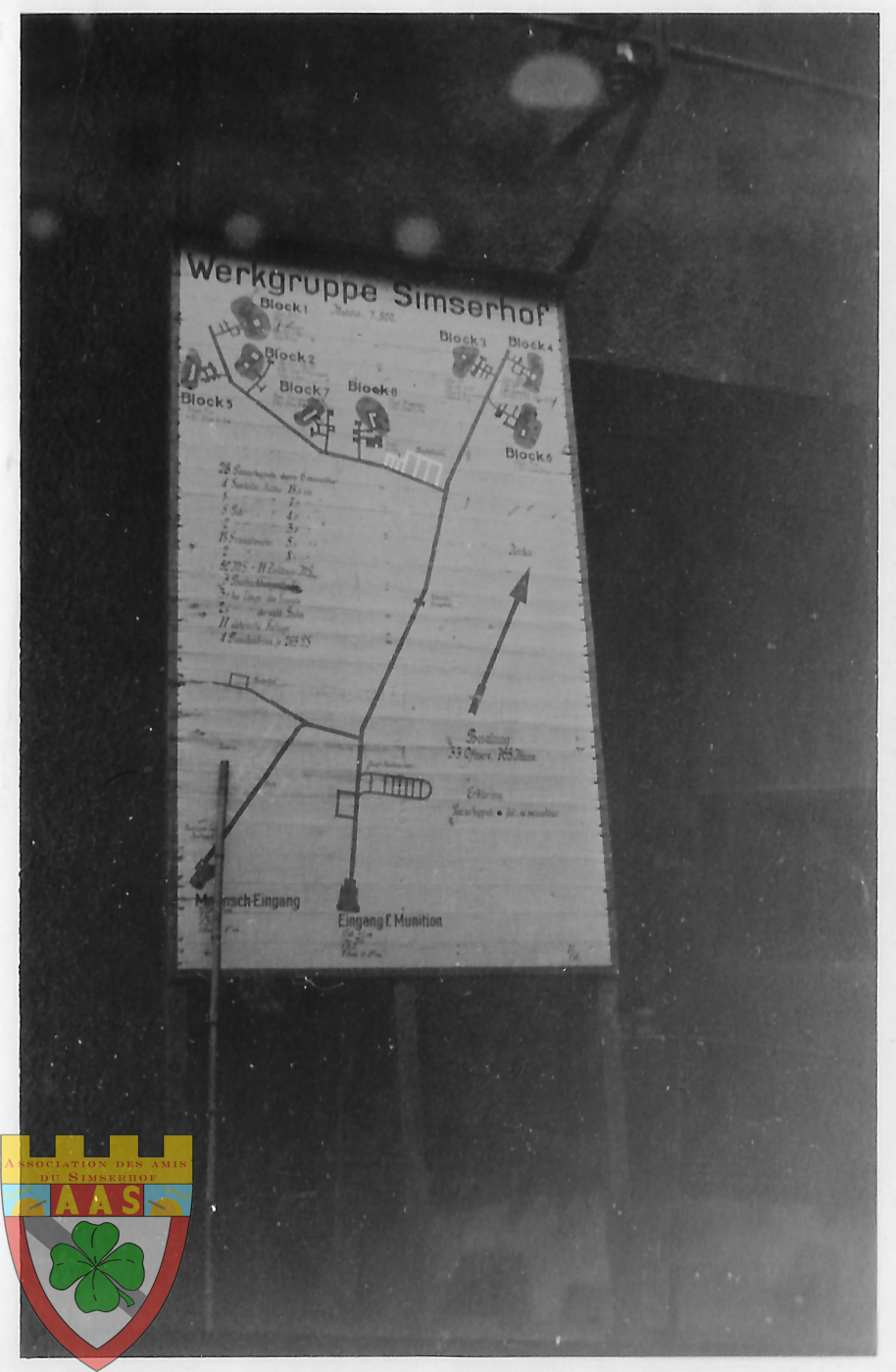 Ligne Maginot - SIMSERHOF - (Ouvrage d'artillerie) - Premier type de panneau explicatif présenté aux soldats allemands en visite. - Inconnu
