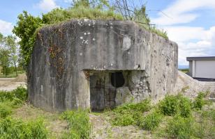 Ligne Maginot - WIDSAL SUD - (Blockhaus pour arme infanterie) - Vue coté entrée
Noter les destructions faites