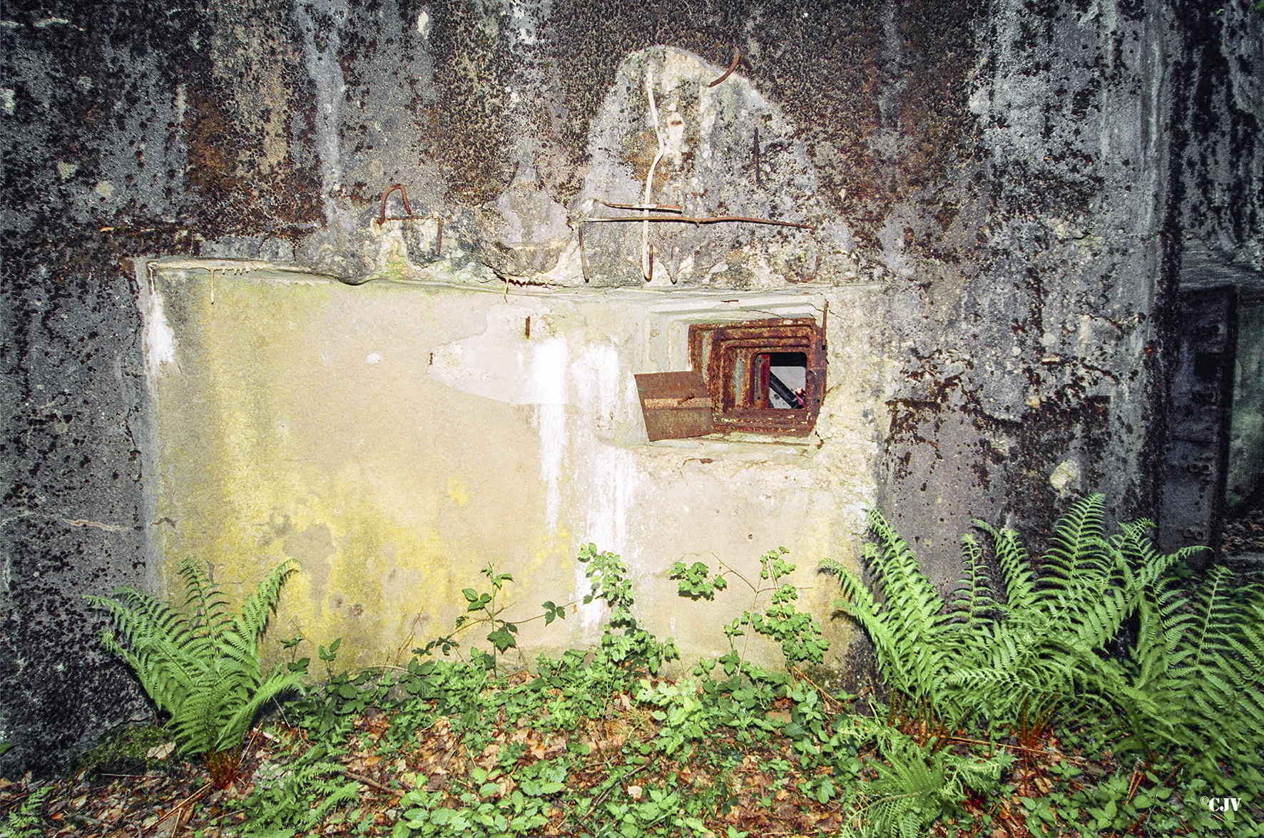 Ligne Maginot - GUNSTHAL FERME EST - (Blockhaus pour arme infanterie) - La façade de la chambre de tir en 2000, vierge de toute expression artistique - Lia VERMEULEN