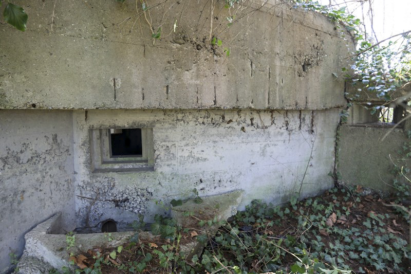 Ligne Maginot - 18 - MOULIN DE LA WANTZENAU - (Blockhaus pour arme infanterie) - Créneau Est du blockhaus. A droite, un des créneaux de l'extension à ciel ouvert - Alain Perouffe