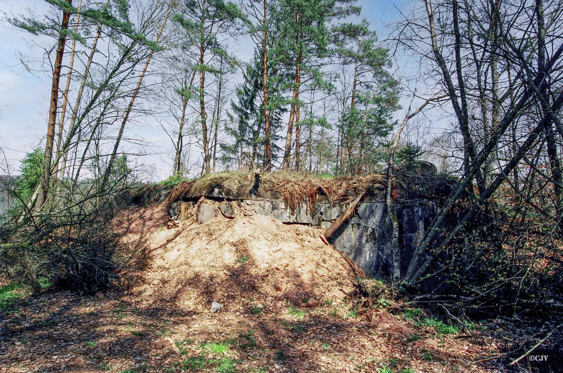Ligne Maginot - Casemate de Glasbronn - La façade de la chambre de tir et l'entrée merlonnées - Lia VERMEULEN