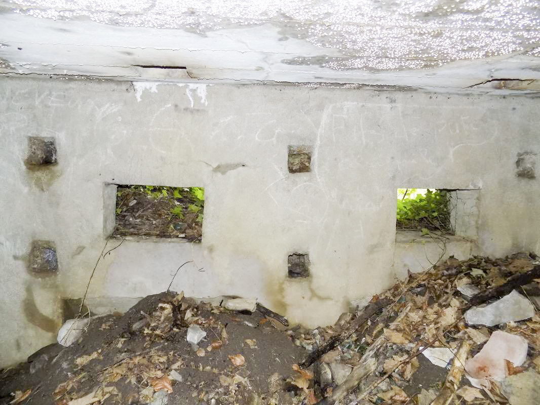 Ligne Maginot - Blockhaus Bb59-B - BOIS de l'HERMITAGE Nord - Face frontale, créneaux Hotchkiss - R Tucler