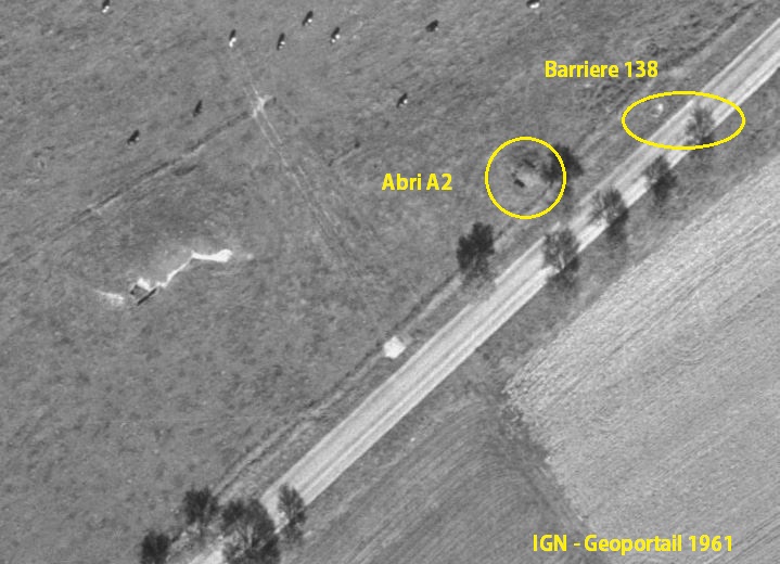 Ligne Maginot - A2 - (Abri actif) -  - IGN - Géoportail 1961