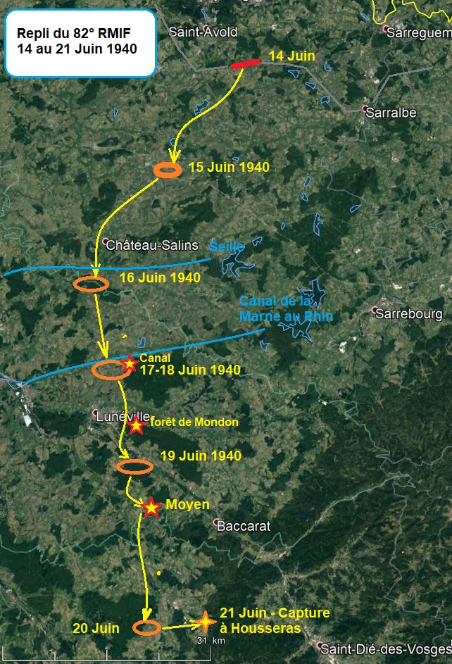 Repli du 82° RMIF - 14-21 Juin 1940