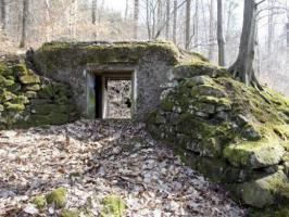 Ligne Maginot - C11 - PETIT MUEHLBERG SUD - (Blockhaus pour canon) - Vue de l'embrasure.
Noter la taille démesurée de cette dernière