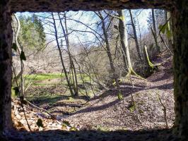 Ligne Maginot - FM5 - SCHMELTZBACH 4 - (Blockhaus pour arme infanterie) - Vue depuis le créneau latéral