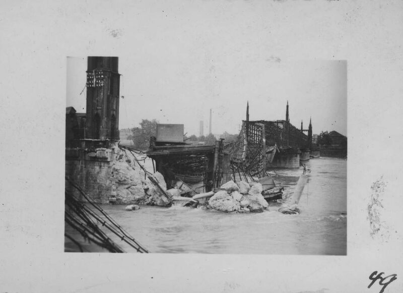 Ligne Maginot - 71SM - PONT RAIL DE KEHL - (DMP - Dispositif de Mine Permanent) - Le pont après destruction - Inconnu