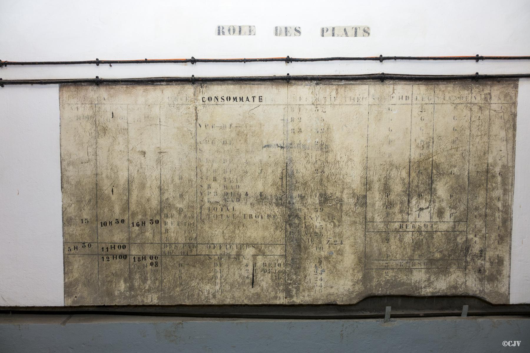 Ligne Maginot - FOUR A CHAUX - FAC - (Ouvrage d'artillerie) - Tableau de distribution des repas - Lia VERMEULEN