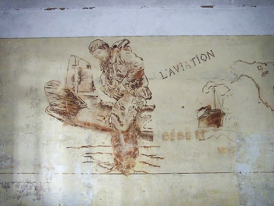 Ligne Maginot - LANGENSOULTZBACH - (Camp de sureté) - Bâtiment B
Salle 1
Peinture murale du casernement - GRAMI