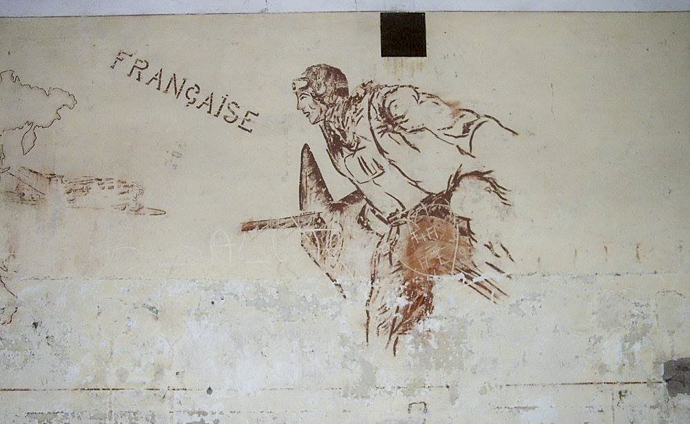 Ligne Maginot - LANGENSOULTZBACH - (Camp de sureté) - Bâtiment B
Salle 1
Peinture murale du casernement - GRAMI