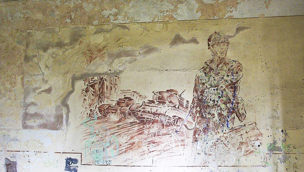 Ligne Maginot - LANGENSOULTZBACH - (Camp de sureté) - Bâtiment B
Salle 2
Peinture murale du casernement - GRAMI