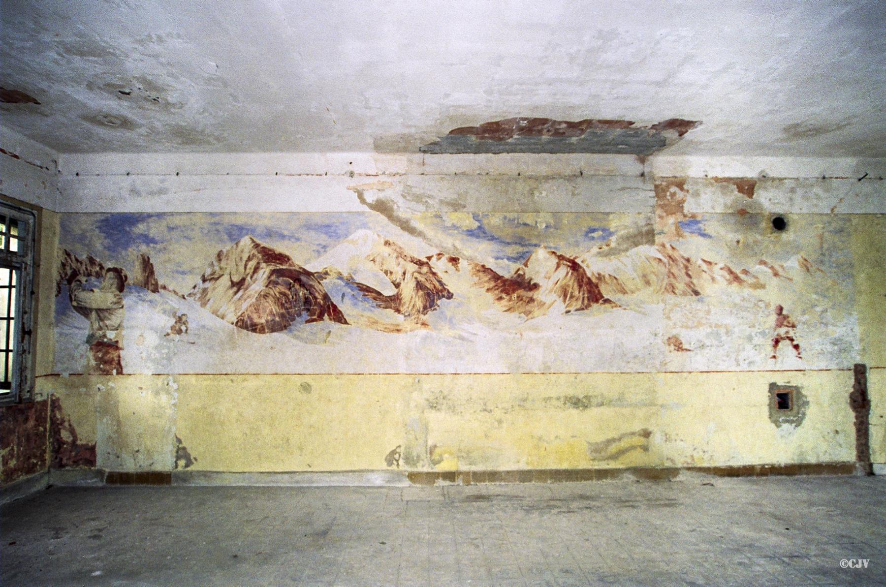 Ligne Maginot - LANGENSOULTZBACH - (Camp de sureté) - Bâtiment B
Salle 3
Peinture murale du casernement - Lia VERMEULEN