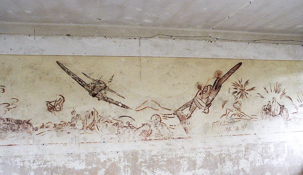 Ligne Maginot - LANGENSOULTZBACH - (Camp de sureté) - Bâtiment B
Salle 5
Peinture murale du casernement - GRAMI