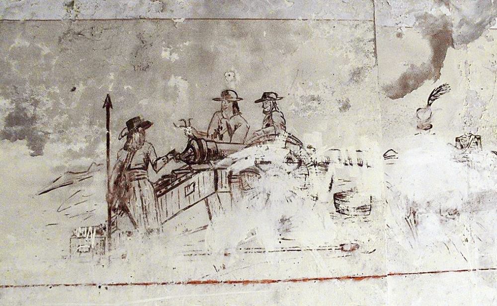 Ligne Maginot - LANGENSOULTZBACH - (Camp de sureté) - Peinture murale du casernement - GRAMI