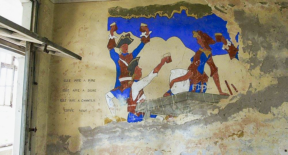 Ligne Maginot - LANGENSOULTZBACH - (Camp de sureté) - Bâtiment B
Salle 14
Peinture murale du casernement - GRAMI