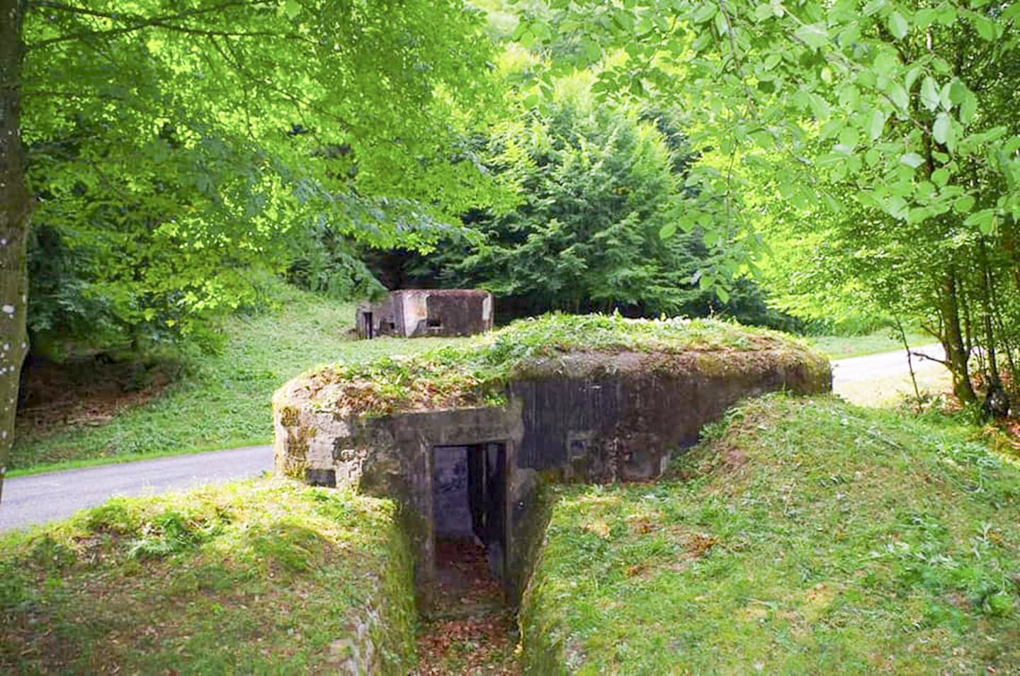 Ligne Maginot - LANGTHAL 2 - (Blockhaus pour arme infanterie) - Vue sur l'entrée et Langthal 1 - KIMMEL Jean-François