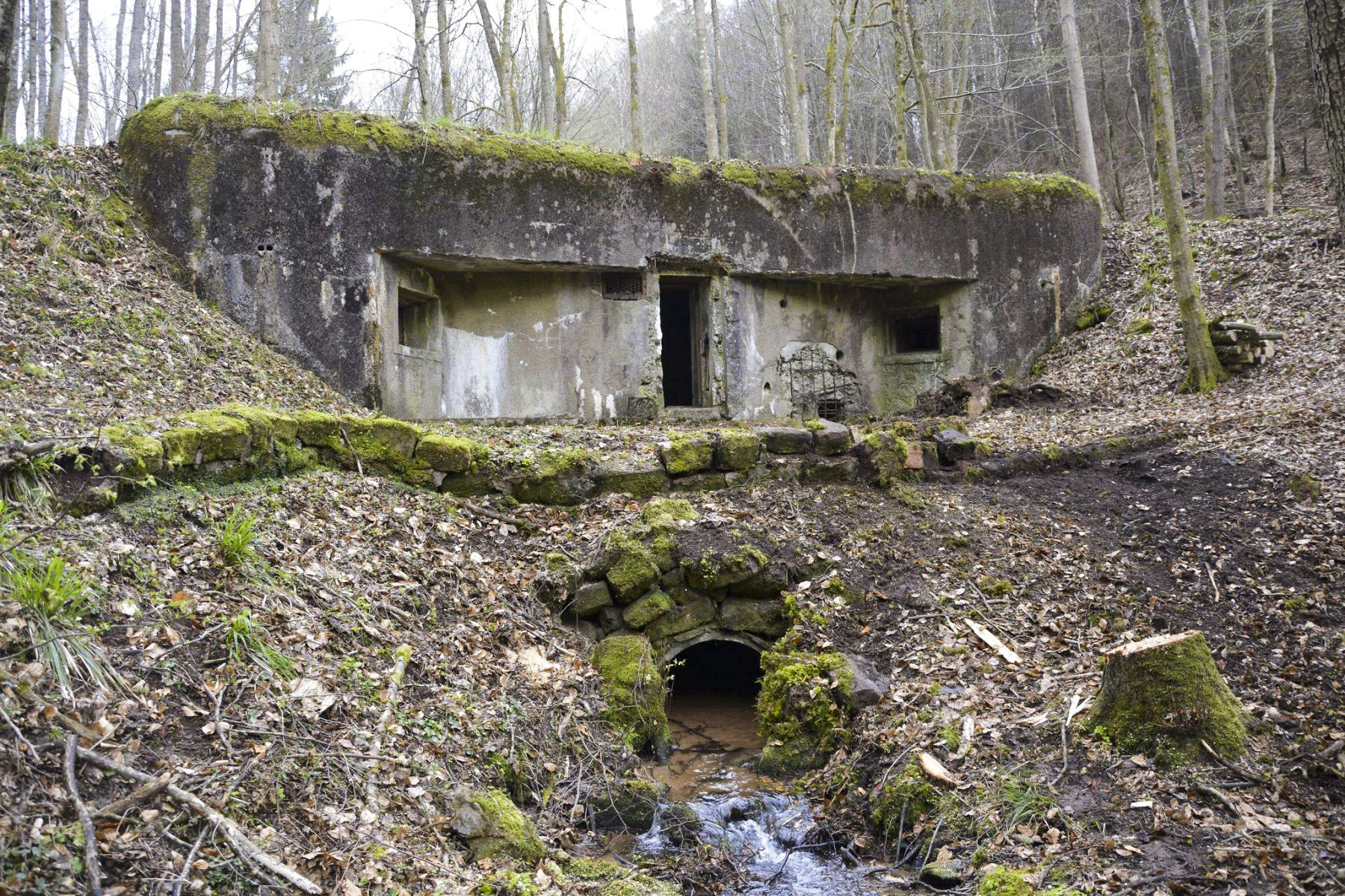 Ligne Maginot - TRAUTBACH OUEST - (Blockhaus pour arme infanterie) - Le ruisseau du Trautbach canalisé sous le blockhaus - KEMMEL Dominique