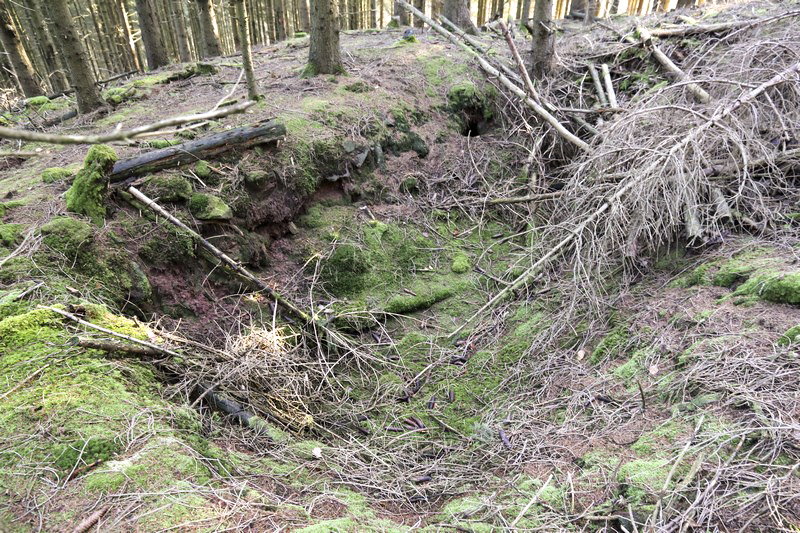 Ligne Maginot - VOEGELSMATT 12 - (Cuve pour arme d'infanterie) - Emplacement pour armes d'infanterie, inachevé. Une dalle a été coulée - Alain Perouffe