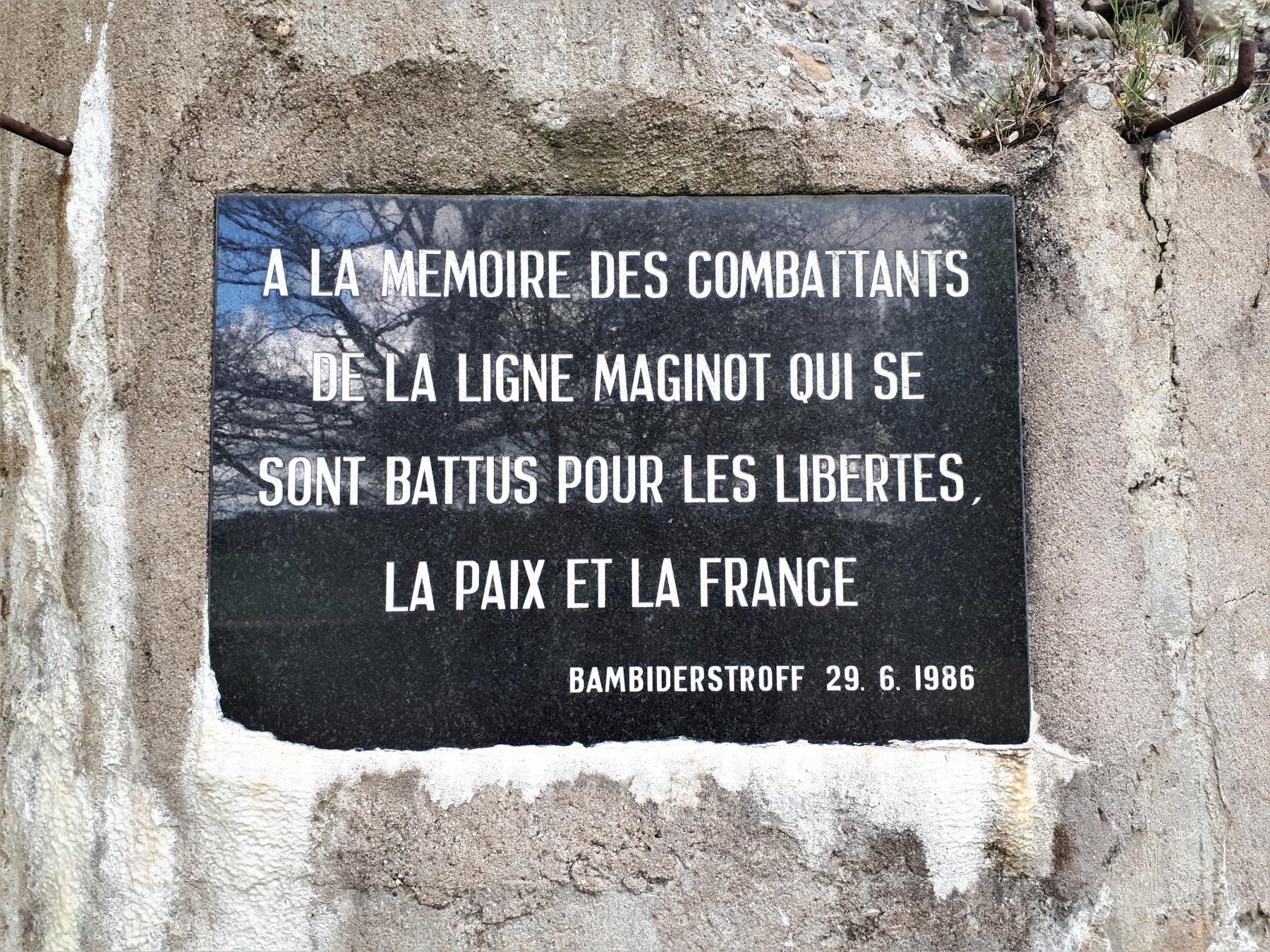 Ligne Maginot - BAMBESCH - A35 - (Ouvrage d'infanterie) - Plaque commémorative - Gregory Fuchs
