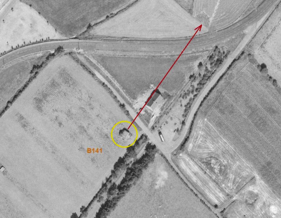 Ligne Maginot - B141 - GODEWAERSVELDE (Blockhaus pour canon) -  - IGN - Géoportail 1990