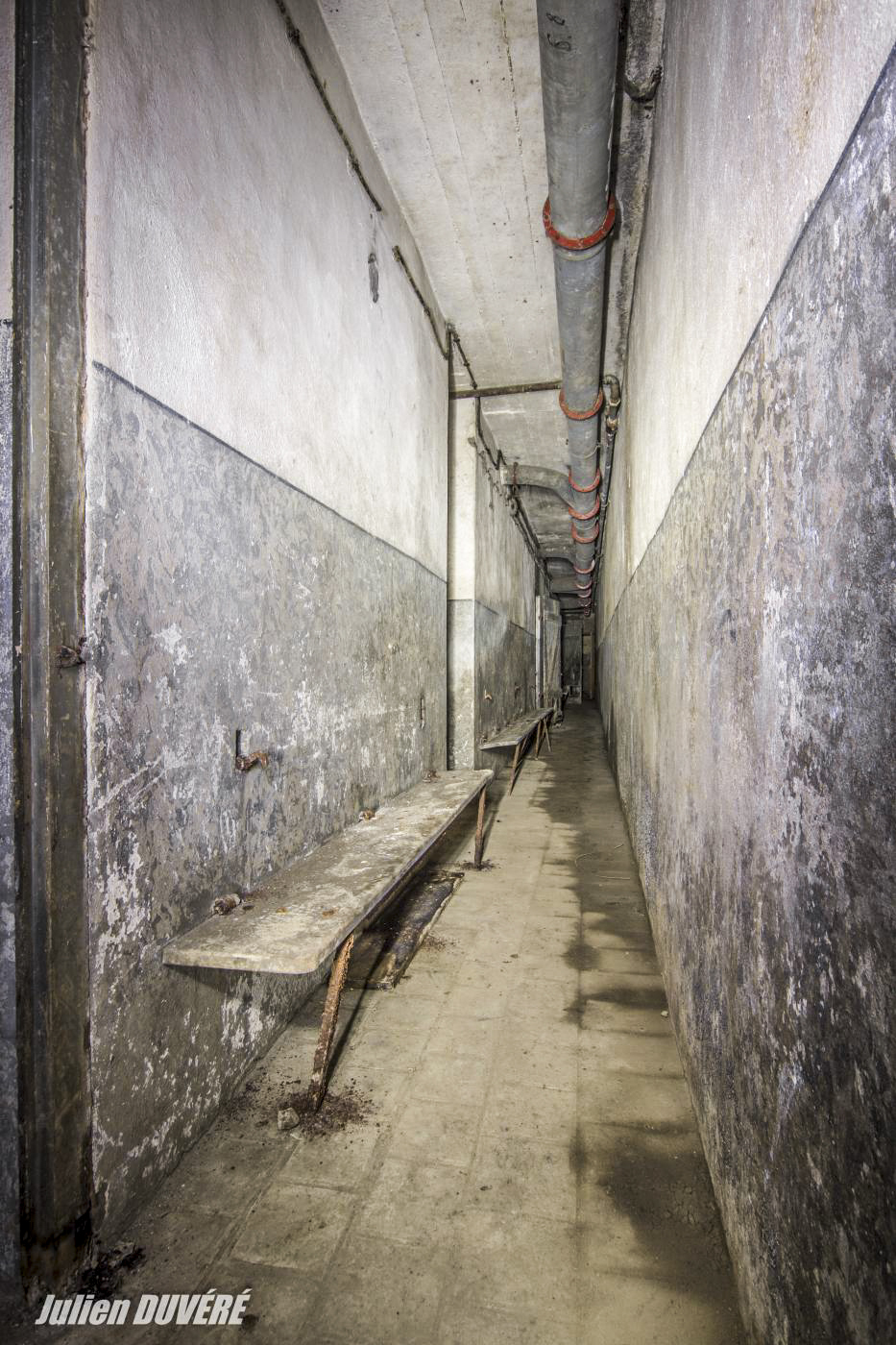 Ligne Maginot - RIPPERT - X13 (QUARTIER KARRE - II/168°RIF) - (Abri) - Couloir de fond, lequel dessert les différentes chambrées. - Julien DUVÉRÉ
