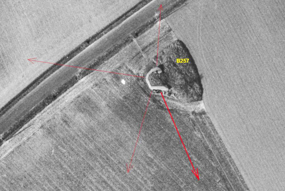 Ligne Maginot - B257 - DRONKAERT - (Blockhaus pour canon) -  - IGN - Géoportail 1965