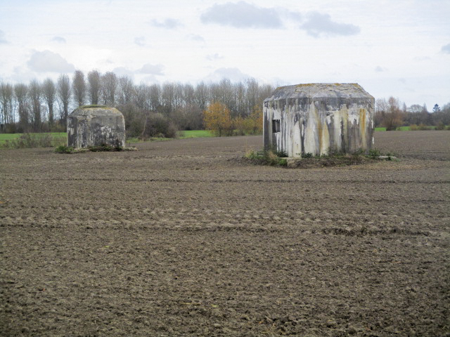 Ligne Maginot - BEF 682 - ROBREUX EST - (Blockhaus pour arme infanterie) - Blockhaus Robreux ouest (à gauche) Blockhaus Robreux Est (à droite) situés dans leur environnement. - Smardz Félix