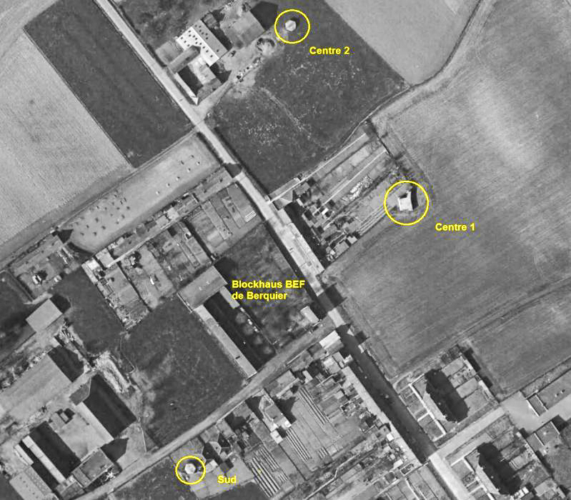 Ligne Maginot - BEF 281 - Le BERQUIER Sud (Blockhaus pour arme infanterie) -  - IGN - Géoportail 1965