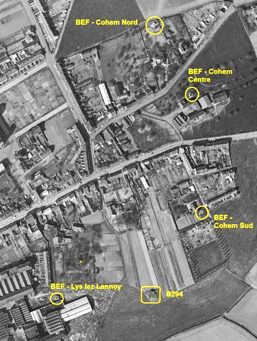 Ligne Maginot - BEF 347 - COHEM Centre (Blockhaus pour arme infanterie) -  - IGN - Géoportail 1965