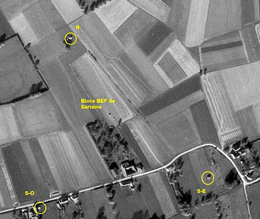 Ligne Maginot - BEF 455 - SARTAINE SUD OUEST - (Blockhaus pour arme infanterie) -  - IGN - Géoportail 1967