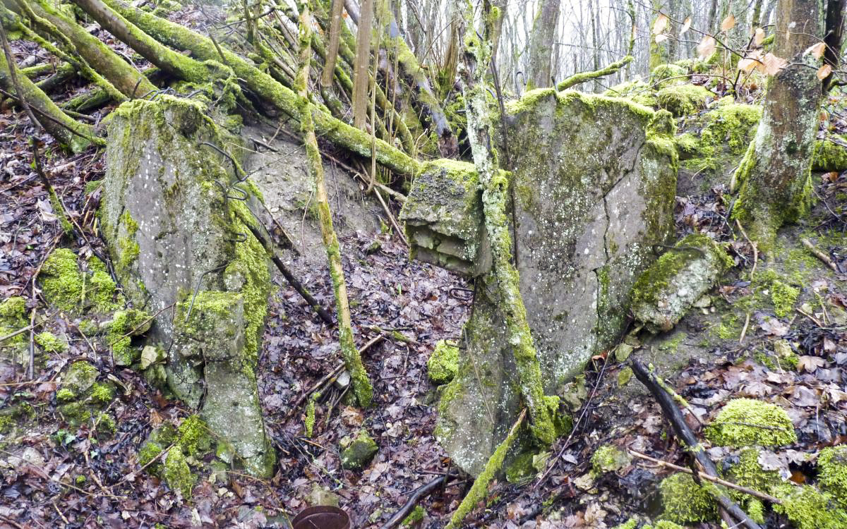 Ligne Maginot - KERFENT - A34 - (Ouvrage d'infanterie) - Bloc 2
Restes des niches de stockage pour les barbelés et mines ? - Aditus