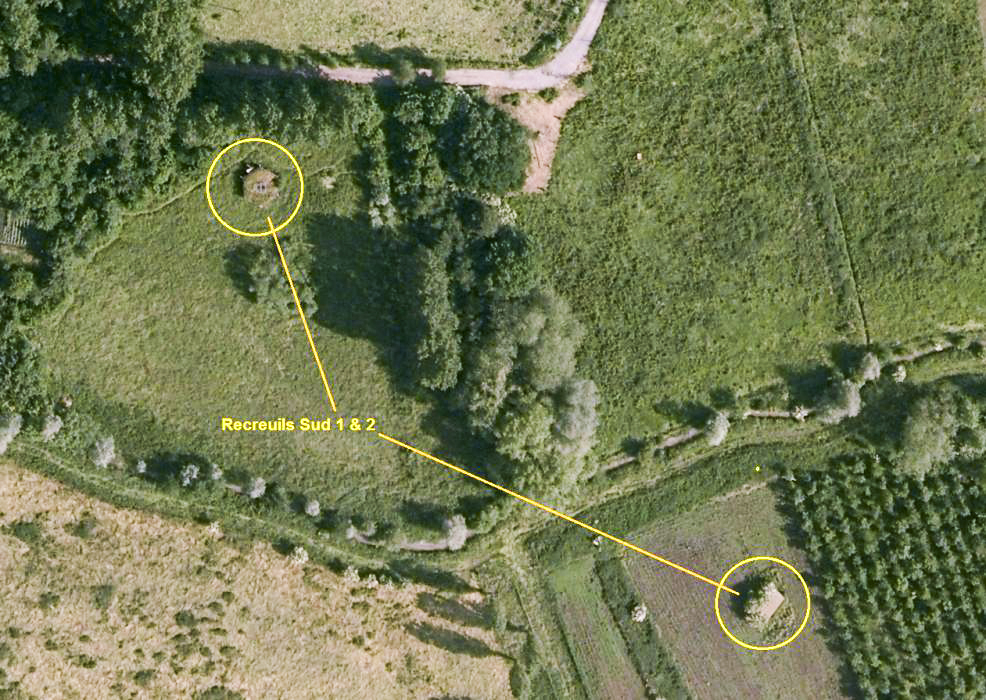 Ligne Maginot - Blockhaus BEF - RECREUILS Sud 1 & 2 -  - Google Earth