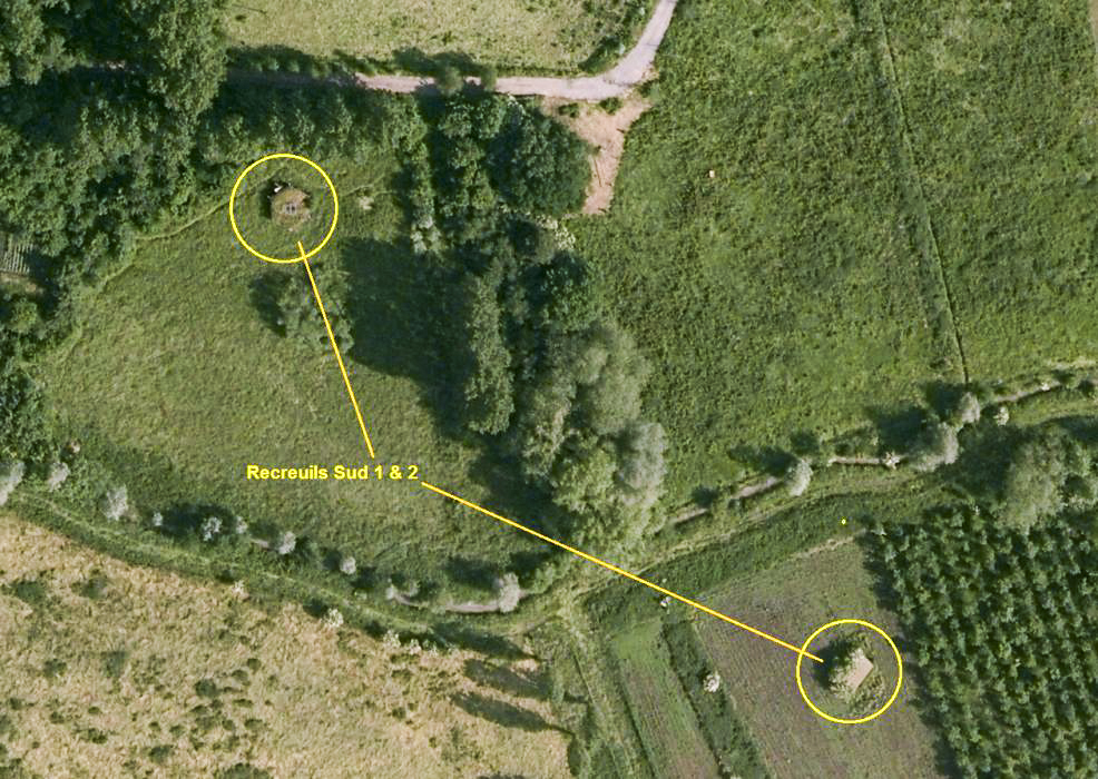 Ligne Maginot - Blockhaus BEF - RECREUILS Sud 1 & 2 -  - Google Earth