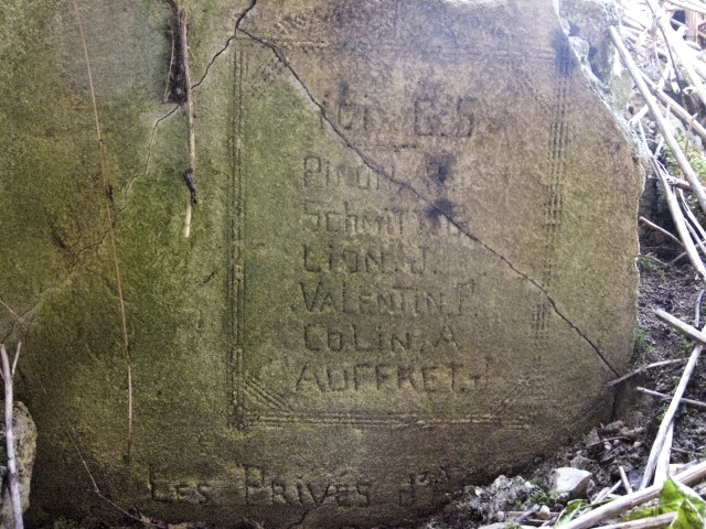 Ligne Maginot - KALKOFEN 11 - (Blockhaus pour canon) - Inscription
Les noms des bâtisseurs sur un des murs de l'abri - Christian LENHARD