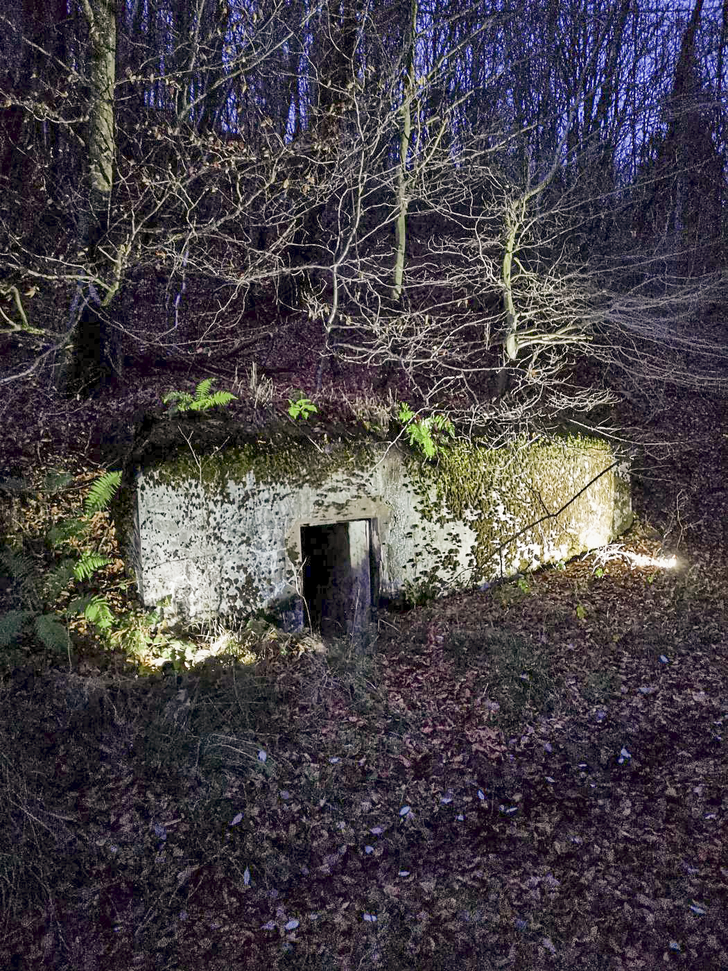 Ligne Maginot - B2 - (Chambre de coupure) - La chambre de coupure B2 éclairée de nuit. - DK_Antoine4