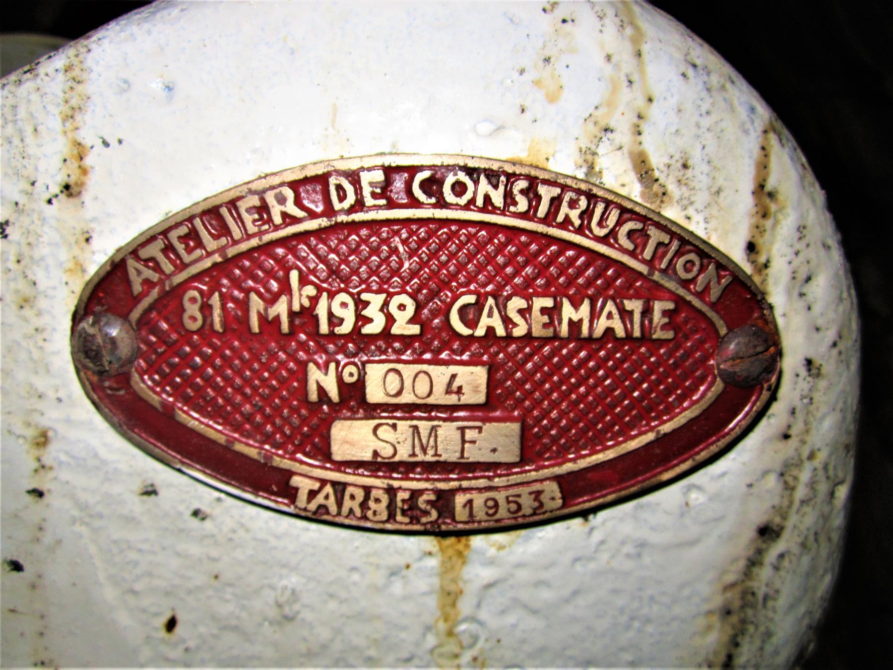 Ligne Maginot - SAINT GOBAIN - (Ouvrage d'infanterie) - Bloc 2
Plaque du mortier de 81 - Gregory Fuchs