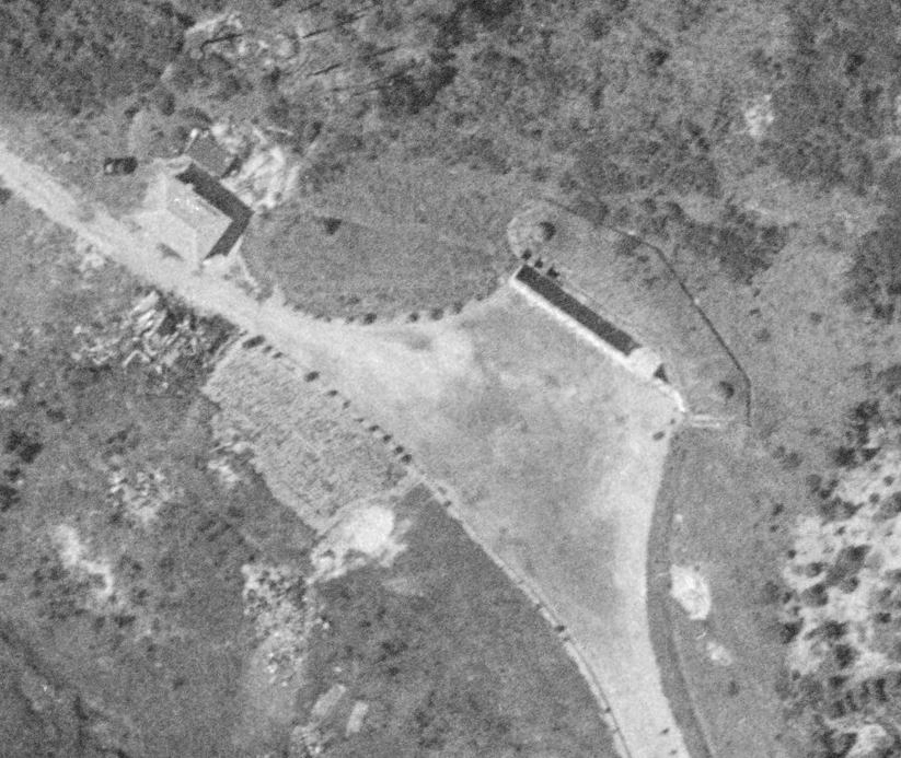 Ligne Maginot - OTTERBIEL - (Ouvrage d'artillerie) - Vue aérienne de l'Entrée Mixte de l'ouvrage - IGN - Geoportail 1946