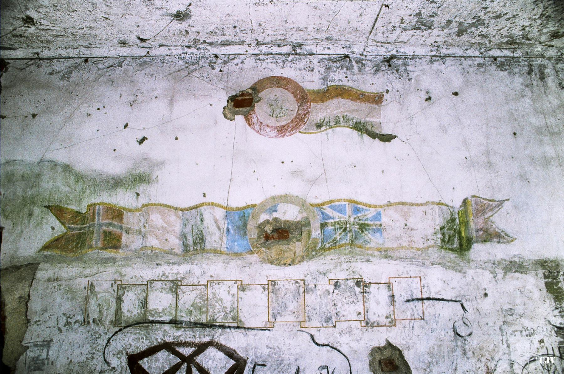 Ligne Maginot - FORT DE MAULDE EST - (Casemate d'artillerie) - Dessin dans le fort de Maulde - Lia VERMEULEN