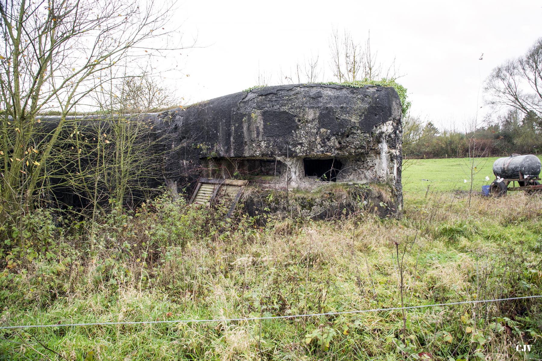 Ligne Maginot - RUBIS - (Blockhaus lourd type STG / STG-FCR - Double) - Observatoire, vue extérieure.
Le créneau de gauche est presque complètement obstrué - Lia VERMEULEN
